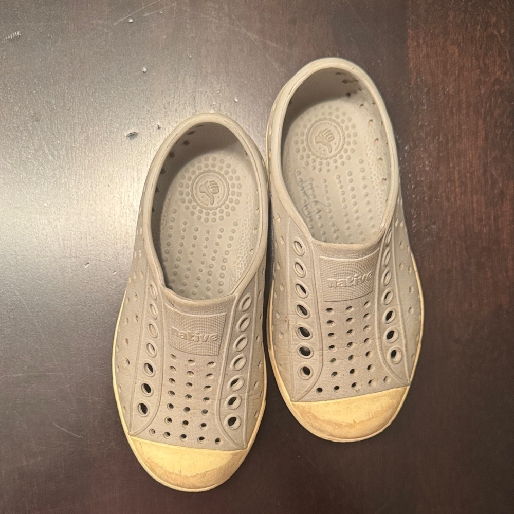 Native Kids Gray and Tan Slip-On Sneakers - Picture 2 of 4